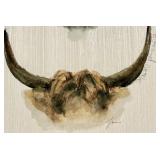 Canvas Wildlife Antlers Painting - Watercolor Horns Artwork for Wall & Signed, Original Canvas