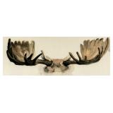 Canvas Wildlife Antlers Painting - Watercolor Horns Artwork for Wall & Signed, Original Canvas