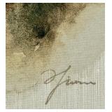 Canvas Wildlife Antlers Painting - Watercolor Horns Artwork for Wall & Signed, Original Canvas