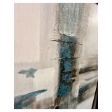 Abstract Textured Painting - Teal & Silver with Raised Texture - #2