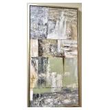 Abstract Patchwork Painting - Framed Modern Wall Art