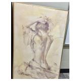 Figure Study - Nude Back, Framed Art, Signed - #2