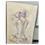 Figure Study - Nude Back, Framed Art, Signed - #2
