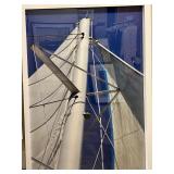 Framed Sailboat Mast Rigging Photo Wall Art - Nautical Decor