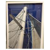 Framed Sailboat Mast Rigging Photo Wall Art - Nautical Decor