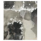 Abstract Canvas Painting - Gray & Black Geometric Composition