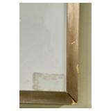 Framed Starburst Abstract Art Print - White Mat & Brushed Metal Frame