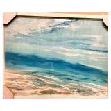 Seascape Ocean Blue Abstract Wall Art Print - Framed