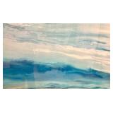 Seascape Ocean Blue Abstract Wall Art Print - Framed