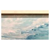 Seascape Ocean Blue Abstract Wall Art Print - Framed