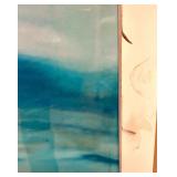 Seascape Ocean Blue Abstract Wall Art Print - Framed