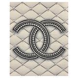 Chanel Canvas Wall Art - Crystal-Embellished Chanel Logo on Quilted Pattern