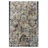 Kas Provence Machine-Made Loomed Area Rug - Damask Charcoal/Navy/Beige 26" x 43"