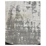 Round Gray & White Abstract Pattern Circular Area Rug - 105"