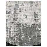 Round Gray & White Abstract Pattern Circular Area Rug - 105"