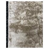 Beige Shag Area Rug - Plush High-Pile, Soft Texture - 90" x 110"