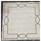 Square Geometric Border Area Rug - Beige & Grey - 82" x 82"