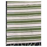 Nourison Rio Vista Dhurrie Rug - Olive Green & Ivory Stripes - 8 ft x 10 ft