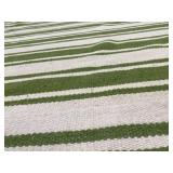 Nourison Rio Vista Dhurrie Rug - Olive Green & Ivory Stripes - 8 ft x 10 ft