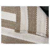 Striped Area Rug - Beige & Brown - 82" x 105"