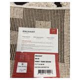 Enchant Collection Rug - Ivory & Dark Brown - Power Loomed - 7