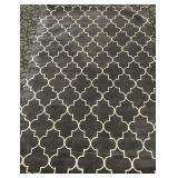 AMER HOR-22 Moroccan Trellis Area Rug - Dark Gray & Ivory 8 ft x 11 ft