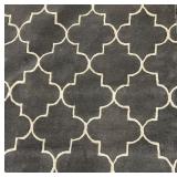 AMER HOR-22 Moroccan Trellis Area Rug - Dark Gray & Ivory 8 ft x 11 ft