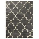 AMER HOR-22 Moroccan Trellis Area Rug - Dark Gray & Ivory 8 ft x 11 ft