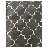 AMER HOR-22 Moroccan Trellis Area Rug - Dark Gray & Ivory 8 ft x 11 ft