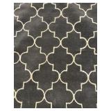 AMER HOR-22 Moroccan Trellis Area Rug - Dark Gray & Ivory 8 ft x 11 ft