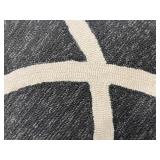Geometric Border Rug - Dark Gray & Cream - 8