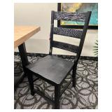 Coaster Fine Furniture Dining Table Set & 4 Black Chairs - Oak Finish