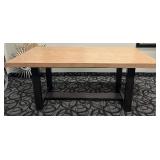 Coaster Fine Furniture Dining Table Set & 4 Black Chairs - Oak Finish