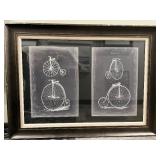Bicicletta Bicycle Art Prints - Framed Vintage Set (Lot of 4)
