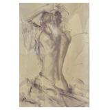 Figure Study - Nude Back, Framed Art, Signed - #1