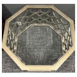 Lattice Octagon Coffee Table - Glass Top