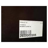 Ethan Allen Dark Walnut Coffee Table - Gold Trim & Block Legs