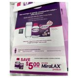 13 Boxes of 20-Sample Packets MiraLAX Mix-In Pax Stool Softening Constipation Grit-Free Powder Reliever - Unflavored - Includes Multiple 2026 $5.00 Coupons!