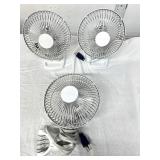 Lot of 3 Like New Air King Fans - 2-Speed Settings, Table/Desk Top & Strong Spring-Loaded Clip Style, Adjustable Tilting Head for Targeted Airflow