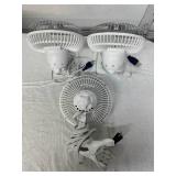 Lot of 3 Like New Air King Fans - 2-Speed Settings, Table/Desk Top & Strong Spring-Loaded Clip Style, Adjustable Tilting Head for Targeted Airflow