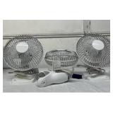 Lot of 3 Like New Air King Fans - 2-Speed Settings, Table/Desk Top & Strong Spring-Loaded Clip Style, Adjustable Tilting Head for Targeted Airflow