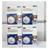 Lot of 4 NEW 3M 8511 10-Pack N95 Particulate Respirator - NIOSH-Approved 95% Filtration for Non-Oil Particles, Cool Flow Exhalation Valve, Reduces Heat/Moisture, Adjustable M-Noseclip