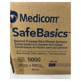 1 Case NEW Medicom SafeBasics General Purpose Non-Woven Sponges – 5000 Sponges, 2"x2" 4Ply White – Soft, Absorbent, Durable – Ideal for Medical, Dental, Laboratory, Home Health, Spa or Cleaning 