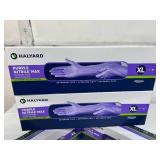 MSRP $300 = 4 Boxes (200 gloves) HALYARD Purple Nitrile MAX Exam Gloves, TEXTURED PALM & FINGERTIPS!!!, Powder-Free, Puncture Resistant THICK 11.8 mil, Extended 16" Cuff, X-Large *maximum protecti