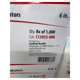 Lot of 2 NEW Cardinal Health C15055-006 1,000 Pack 6" Non-Sterile Wood Stem Cotton-Tipped Applicators - Lint-Free, Sterile Wound Cleaning, Medication Application, or Moisture Removal