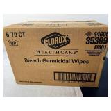 MSRP $120 = 1 Case (6 canisters each) NEW Clorox Healthcare 44600 Bleach Germicidal Wipes - Broad-Spectrum Efficacy, Fast Effectiveness, Improved Surface Cleanliness