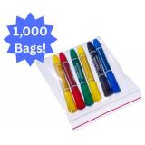 NEW 1 Case NEW (1,000 each) Minigrip MGRL2P0406 Red Line Reclosable Poly Bags – 4"x6", 2-Mil Thick – Durable, Easy-to-Use Red Zipper – Ideal for Small Parts, Crafts, Food Storage & Organizat