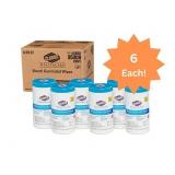 MSRP $120 = 1 Case (6 canisters each) NEW Clorox Healthcare 44600 Bleach Germicidal Wipes - Broad-Spectrum Efficacy, Fast Effectiveness, Improved Surface Cleanliness