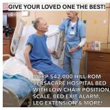 MSRP $42,000 Hill Rom VersaCare Hospital Bed -500lb Capacity, Chair Position, Foot Extension, Scale, Bed Exit Alarm, Foot Controls, Low To Ground & RARE Hand Controller!! Free Used Mattress (Preve