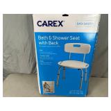 New Carex Bath and Shower Seat with Back